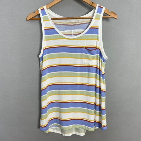 Prana Tank Top Foundation Scoop Neck Women Morning Glory Stripe Shirt Small - Picture 14 of 15